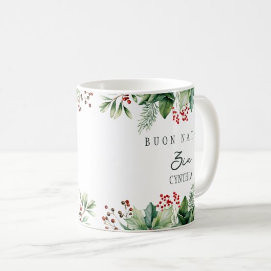 Buon Natale Custom Tante Zia Kaffeetasse (VorderseiteRechts)