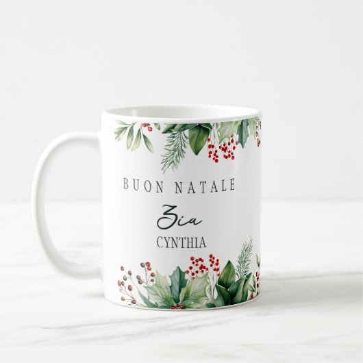 Buon Natale Custom Tante Zia Kaffeetasse (Links)