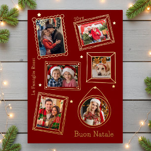 Buon Natale Doodle Frame Multi-Foto Folien Feiertagskarte