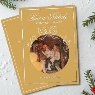 Buon Natale e Felice Anno Nuovo Coquette Bow Foto Folien Feiertagskarte