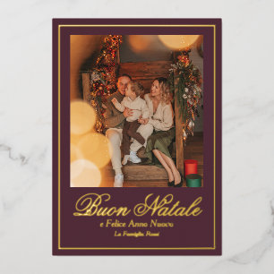Buon Natale e Felice Anno Nuovo Script Foto Folien Feiertagskarte