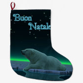 Buon Natale - Eiskantenpolar Großer Weihnachtsstrumpf (Vorderseite)