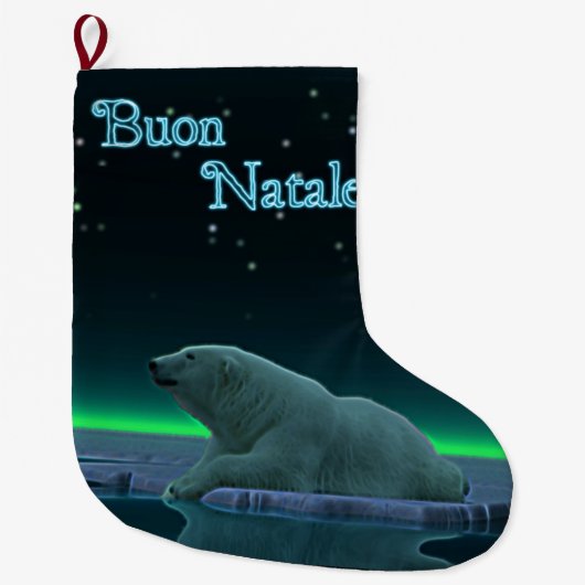 Buon Natale - Eiskantenpolar Großer Weihnachtsstrumpf (Vorderseite)