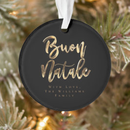 Buon Natale Elegant Black and Gold Italienisches S Ornament