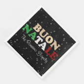 Buon Natale Familie Name Italienisches Weihnachten Serviette (Ecke)