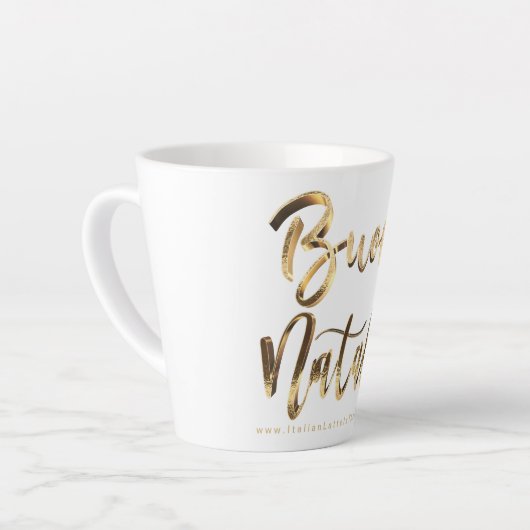Buon Natale Faux Gold Script Italian Christmas Milchtasse (Linke Ecke)