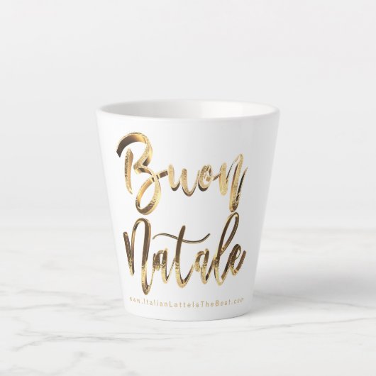 Buon Natale Faux Gold Script Italian Christmas Milchtasse (Vorderseite)