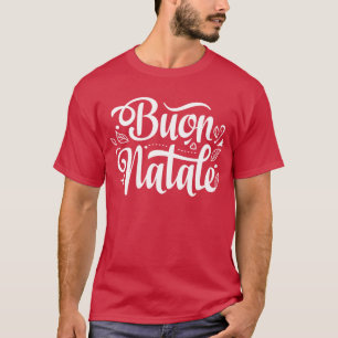Buon Natale Festive Weinglas Italienisches Weihnac T-Shirt