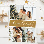 Buon Natale Foto Collage Feiertagskarte<br><div class="desc">Diese fantastische 3-Foto-Urlaubskarte mit "Buon Natale!" in einem modernen Script-Schriftart und Ihrem Familiennamen und Jahr in einem feinen,  klassischen Schriftart,  beides in weiß auf goldfarben mit einem passenden Rücken,  ist ideal für den Versand an Ihre Familie und Freunde. Jeder wird Liebe bekommen neue Fotos Ihrer Familie!</div>