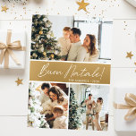 Buon Natale Foto Collage Feiertagskarte<br><div class="desc">Diese fantastische 3-Foto-Urlaubskarte mit "Buon Natale!" in einem modernen Script-Schriftart und Ihrem Familiennamen und Jahr in einem feinen,  klassischen Schriftart,  beides in weiß auf goldfarben mit einem passenden Rücken,  ist ideal für den Versand an Ihre Familie und Freunde. Jeder wird Liebe bekommen neue Fotos Ihrer Familie!</div>