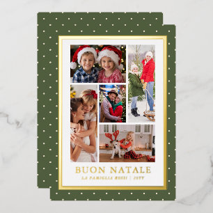 Buon Natale Foto Collage Simple Modern Folien Feiertagskarte
