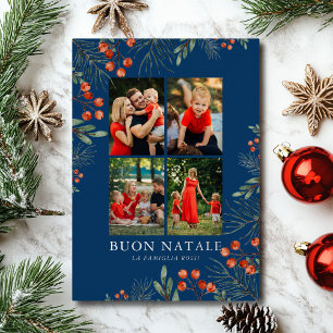 Buon Natale Foto Collage Wasserfarben Folien Feiertagskarte