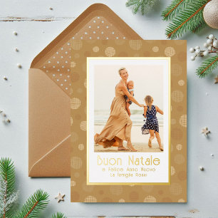 Buon Natale Foto Gold Modern Polka Dot Folien Feiertagskarte