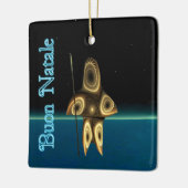 Buon Natale - Fraktal Inuit Hunter Keramikornament (Links)