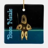 Buon Natale - Fraktal Inuit Hunter Keramikornament (Rückseite)