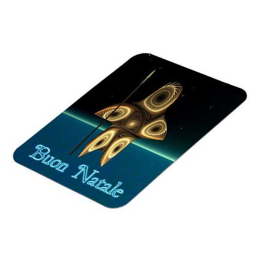 Buon Natale - Fraktal Inuit Hunter Magnet (Linke Seite)