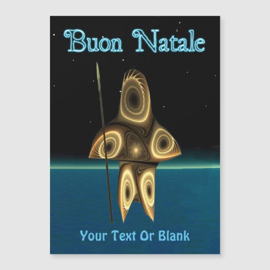 Buon Natale - Fraktal Inuit Hunter Magnetkarte (Vorderseite)