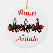 Buon Natale - frohe Weihnacht-Verzierung Keramik Ornament (Vorne)