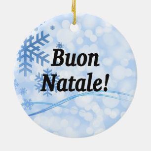 Buon Natale! Frohe Weihnachten im italienischen bf Keramikornament