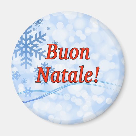 Buon Natale! Frohe Weihnachten in Italienisch rf Magnet (Vorne)