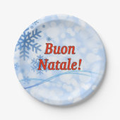 Buon Natale! Frohe Weihnachten in italienischem Rf Pappteller (Vorderseite)