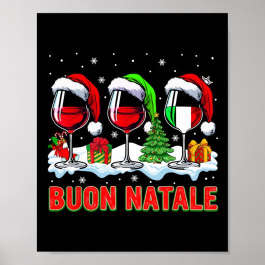 Buon natale fröhliche Weihnachten Italienisch drei Poster (Vorne)