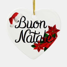 Buon Natale Herzform Keramik Ornament