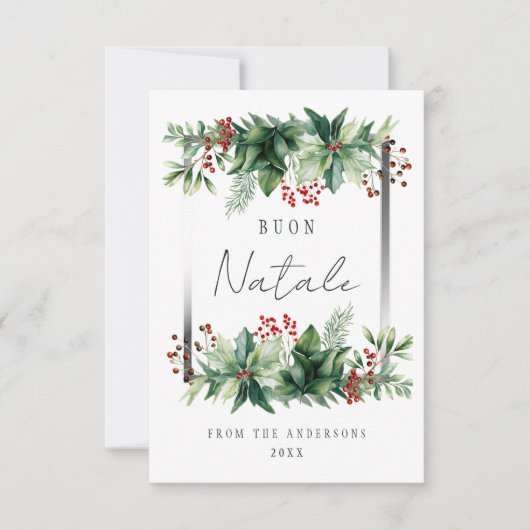 Buon Natale Holiday Dankeskarte (Vorderseite)
