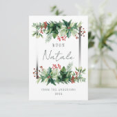 Buon Natale Holiday Dankeskarte (Stehend Vorderseite)
