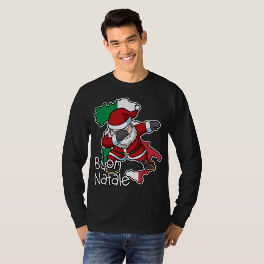 Buon Natale Italia Weihnachten Weihnachtsmann I T-Shirt (Vorne ganz)