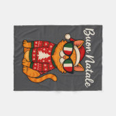 Buon Natale Italian Cat Christmas, Italy Pride Hol Fleecedecke (Vorderseite (Horizontal))