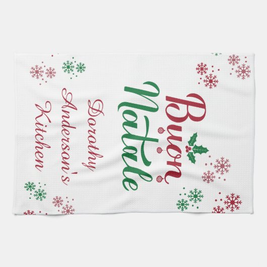 Buon Natale Italian Christmas Kitchen Geschirrtuch (Horizontal)