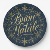 Buon Natale Italian Christmas - Navy & Gold Pappteller (Vorderseite)