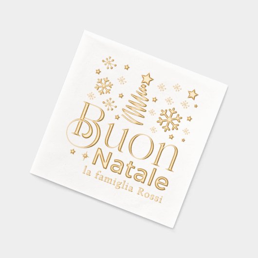 Buon Natale Italian Christmas Party Custom Servietten Mit Folie (Links)