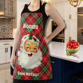 Buon Natale Italian Christmas Santa Kariert Schürze