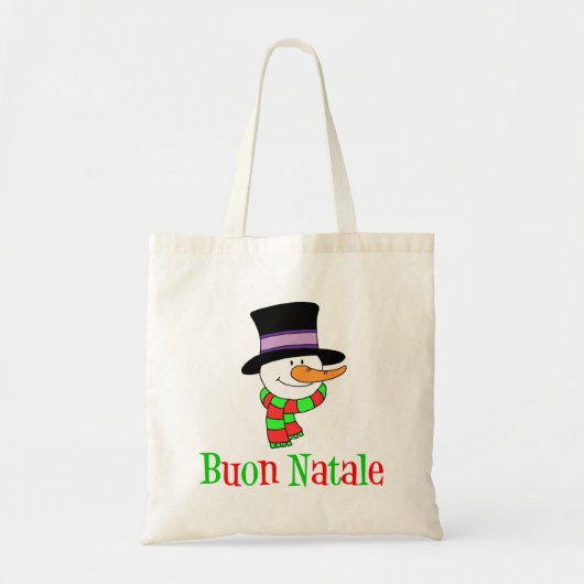 Buon Natale Italian Christmas Snowman Tragetasche (Vorne)