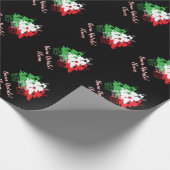 Buon Natale Italian Christmas tree design custom Geschenkpapier (Ecke)