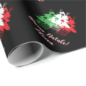Buon Natale Italian Christmas tree design custom Geschenkpapier (Rolleneckpunkt)