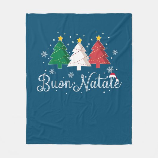 Buon Natale Italian Christmas Tree Fleecedecke (Vorderseite)