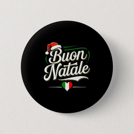 Buon Natale Italian Family Christmas Italy Pride H Button (Vorderseite)
