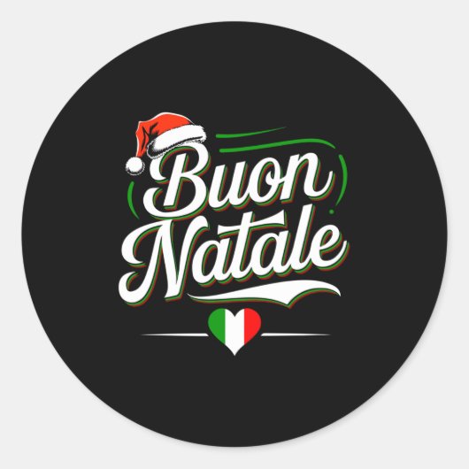 Buon Natale Italian Family Christmas Italy Pride H Runder Aufkleber (Vorderseite)