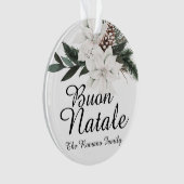 Buon Natale Italian MerChristmas Floral Ornament (Vorderseite)