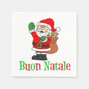 Buon Natale Italian MerChristmas Santa Napkins Serviette