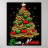 Buon Natale Italian Pasta Christmas Tree Xmas For Poster (Vorne)