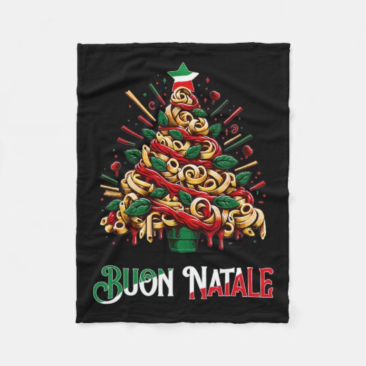 Buon natale italian Pasta Weihnachten Weihnachten Fleecedecke (Vorderseite)
