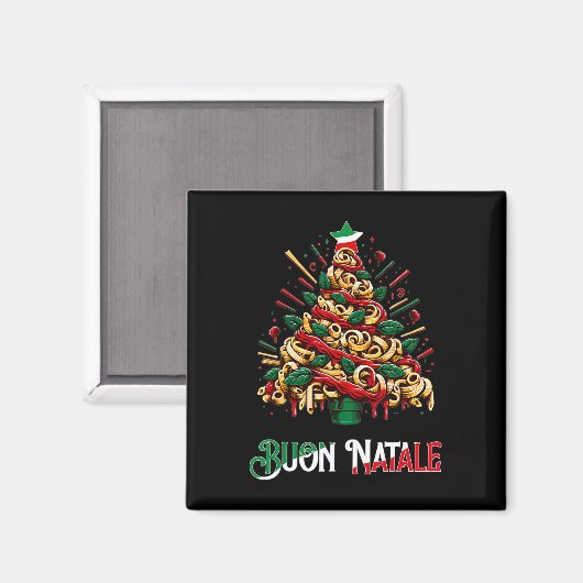 Buon natale italian Pasta Weihnachten Weihnachten Magnet (Vorderseite/Rückseite)