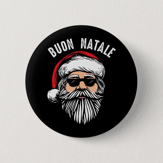 Buon natale italian santa claus babbo lustiger chr button (Vorderseite)