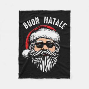 Buon natale italian santa claus babbo lustiger chr fleecedecke
