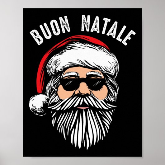 Buon natale italian santa claus babbo lustiger chr poster (Vorne)
