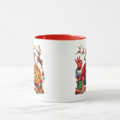 Buon Natale Italian Santa with Pizza & Reindeer Tasse (Zentrum)